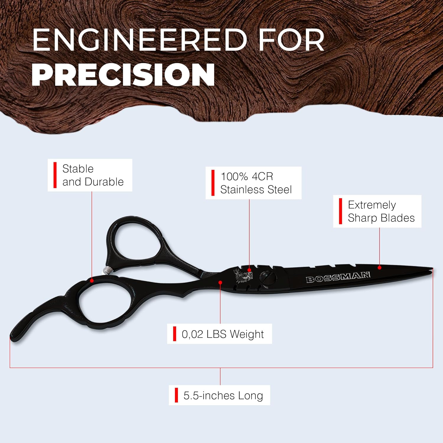 Bossman Professional Barber Scissors | Hairdressing Scissors / Hair Cutting Scissors for Barbers and Hairdressers