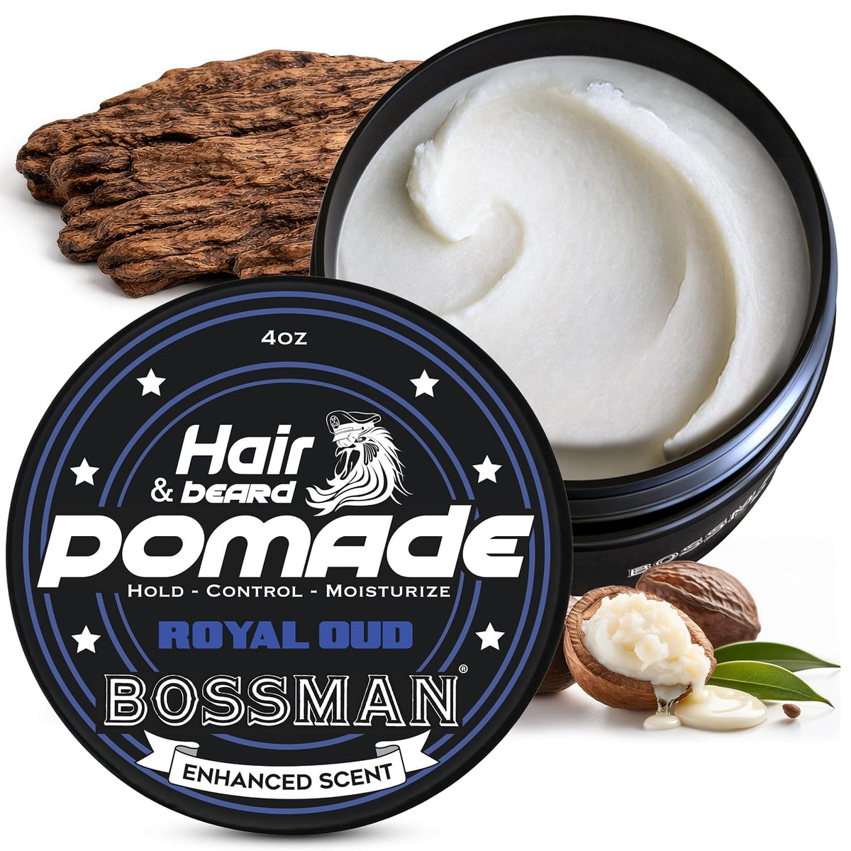 Hair & Beard Pomade, Royal Oud, tin#Scent_Royal Oud