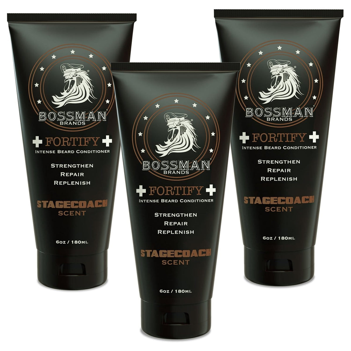 Fortify Intense Beard Conditioner | Facial Hair & Beard Conditioners Bossman Brands#Scent_Stagecoach