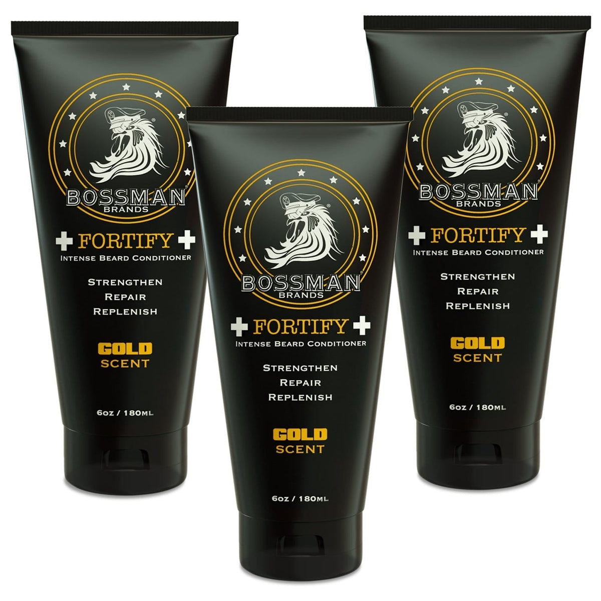 Fortify Intense Beard Conditioner | Facial Hair & Beard Conditioners Bossman Brands#Scent_Gold