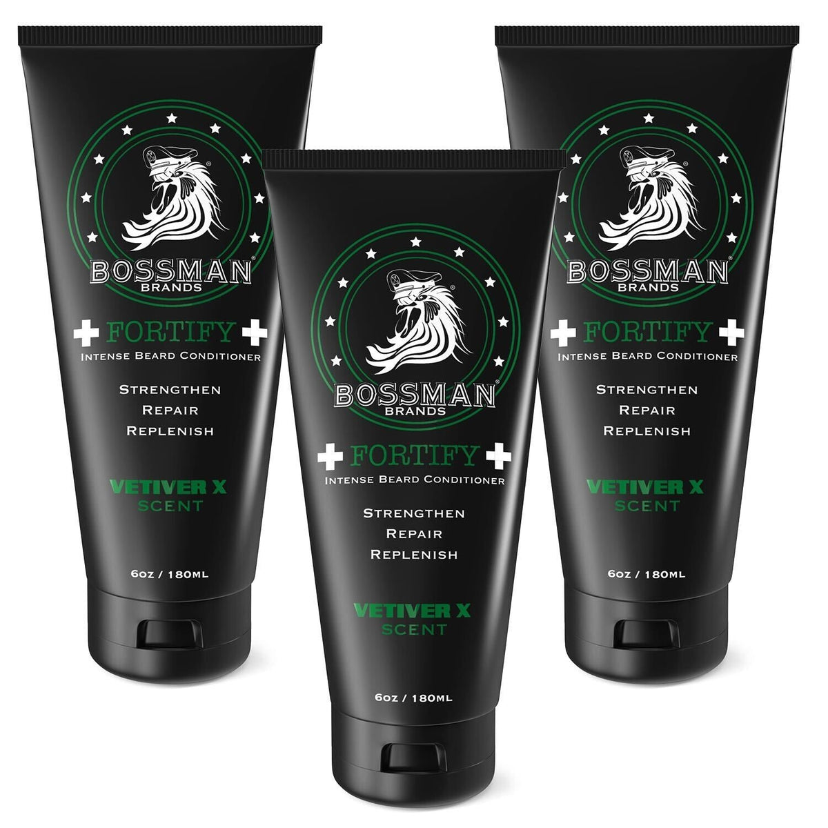 Fortify Intense Beard Conditioner | Facial Hair & Beard Conditioners Bossman Brands#Scent_Vetiver X