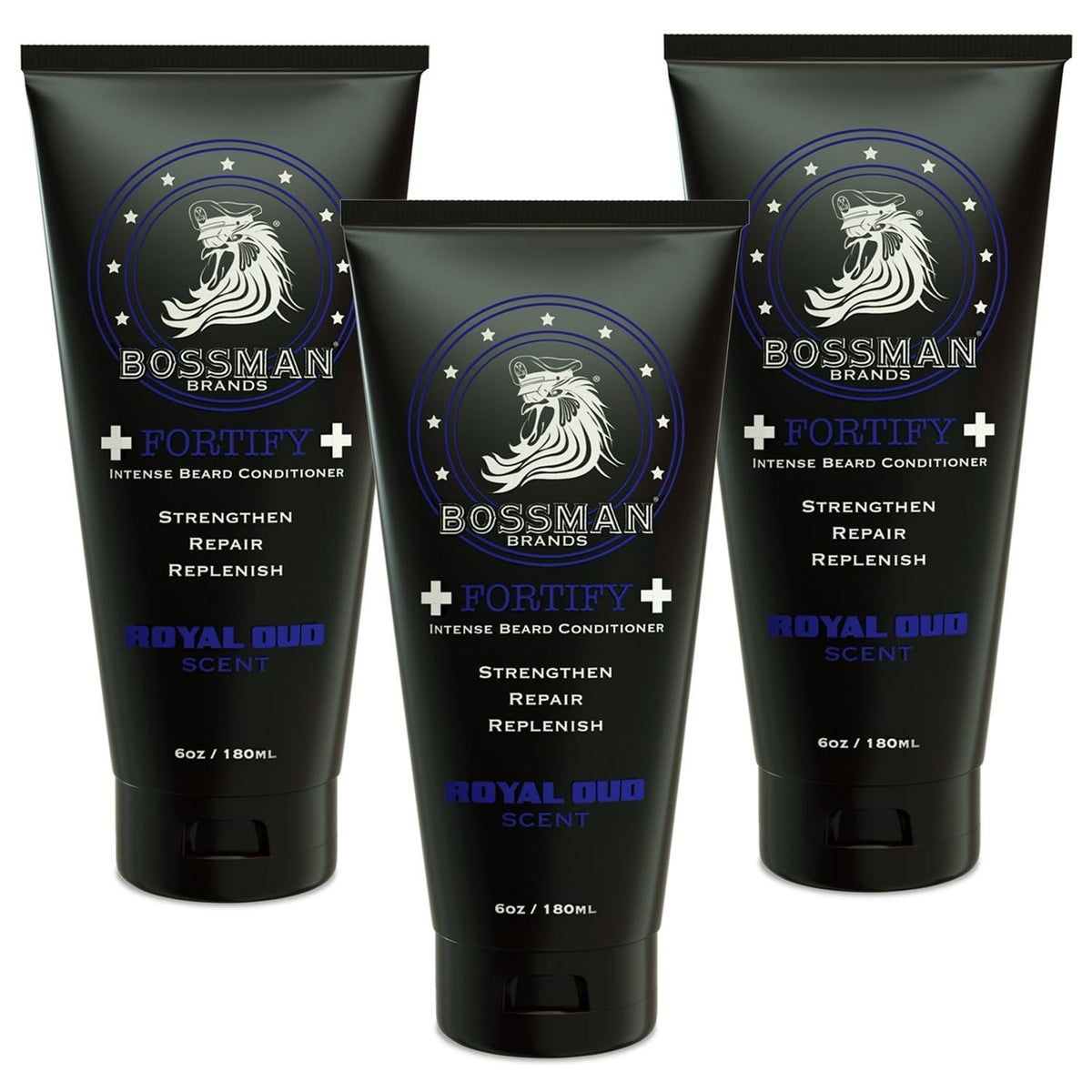 Fortify Intense Beard Conditioner | Facial Hair & Beard Conditioners Bossman Brands#Scent_Royal Oud