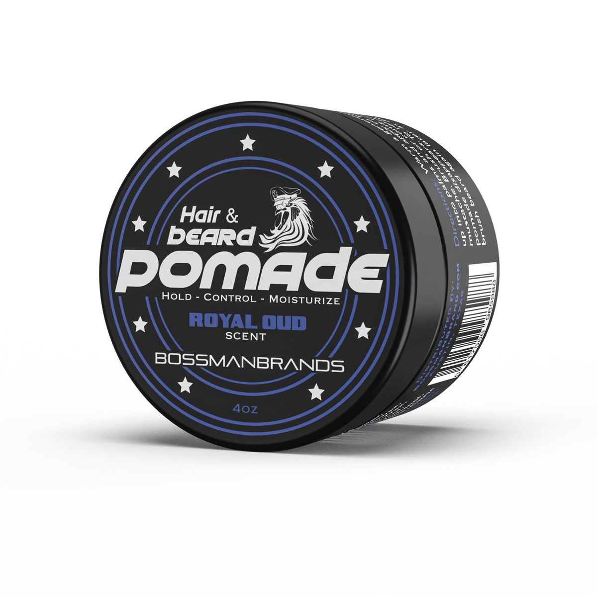 Hair & Beard Pomade, Royal Oud, jar closed, studio#Scent_Royal Oud