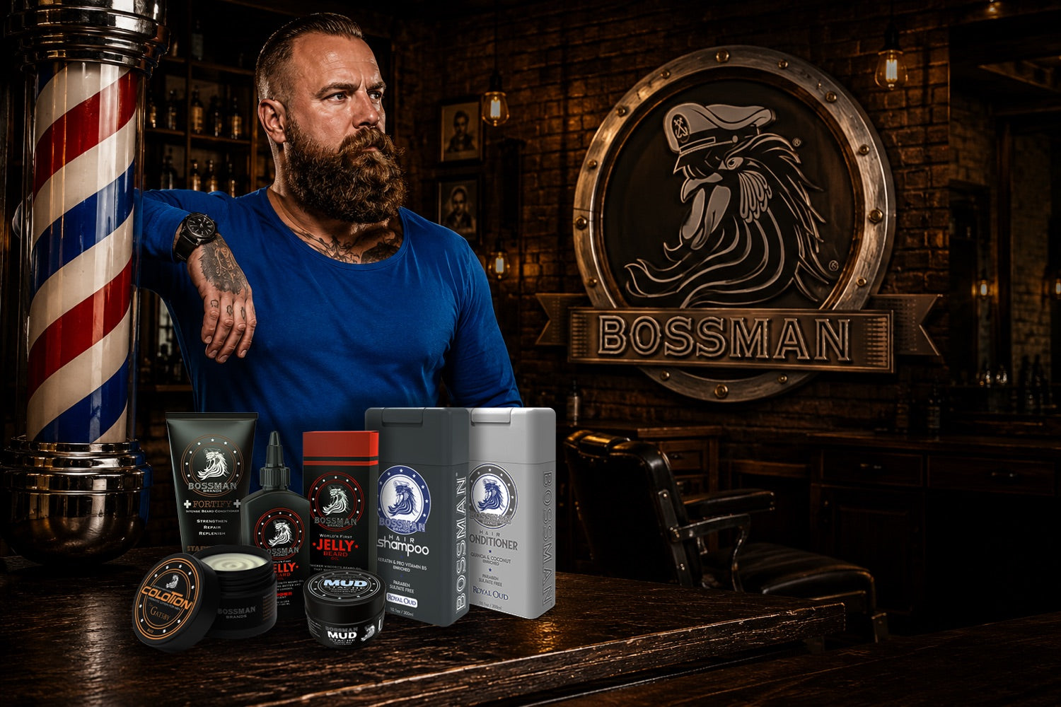 Bossman grooming lineup in the barbershop