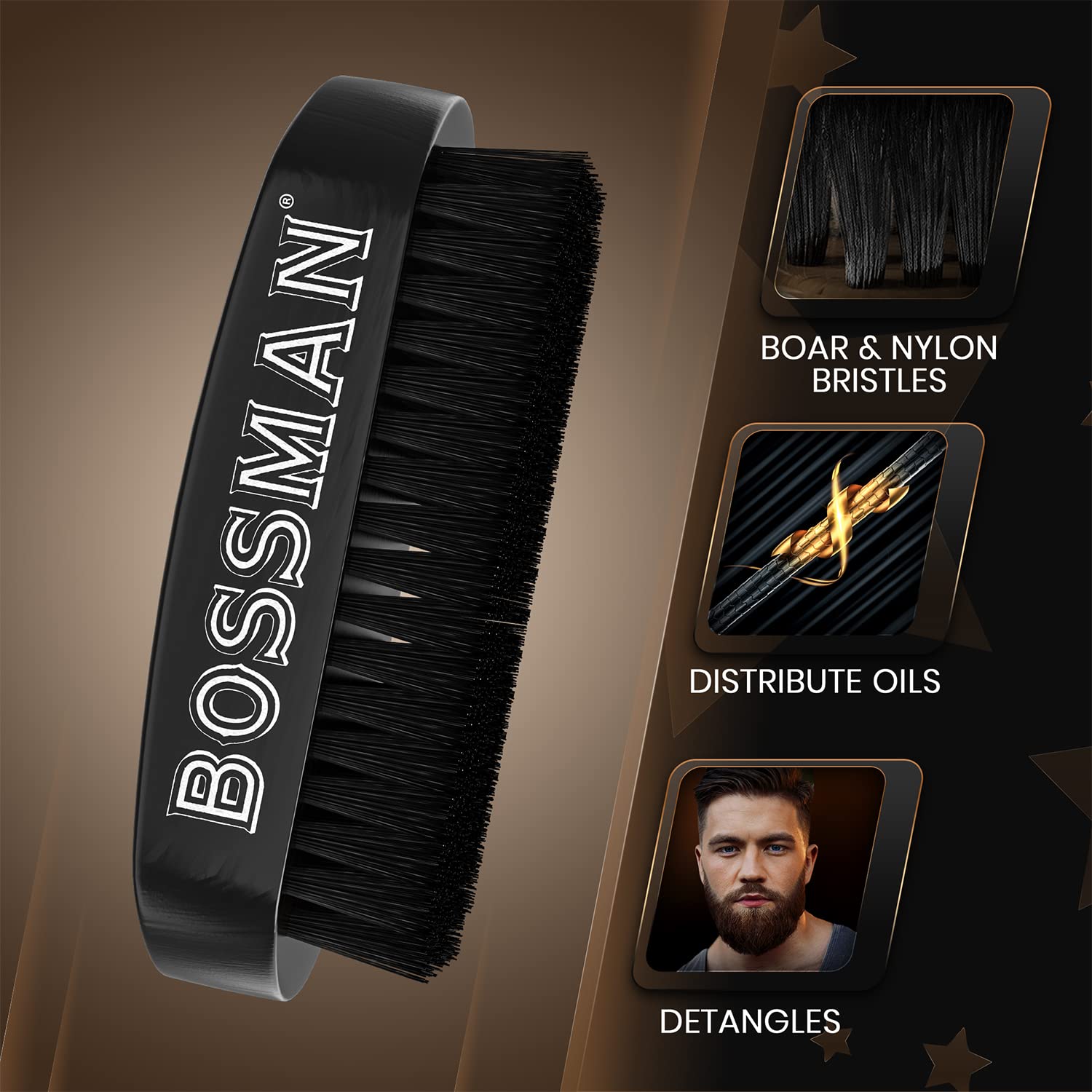 Hand Held Boar & Nylon Bristle Brush