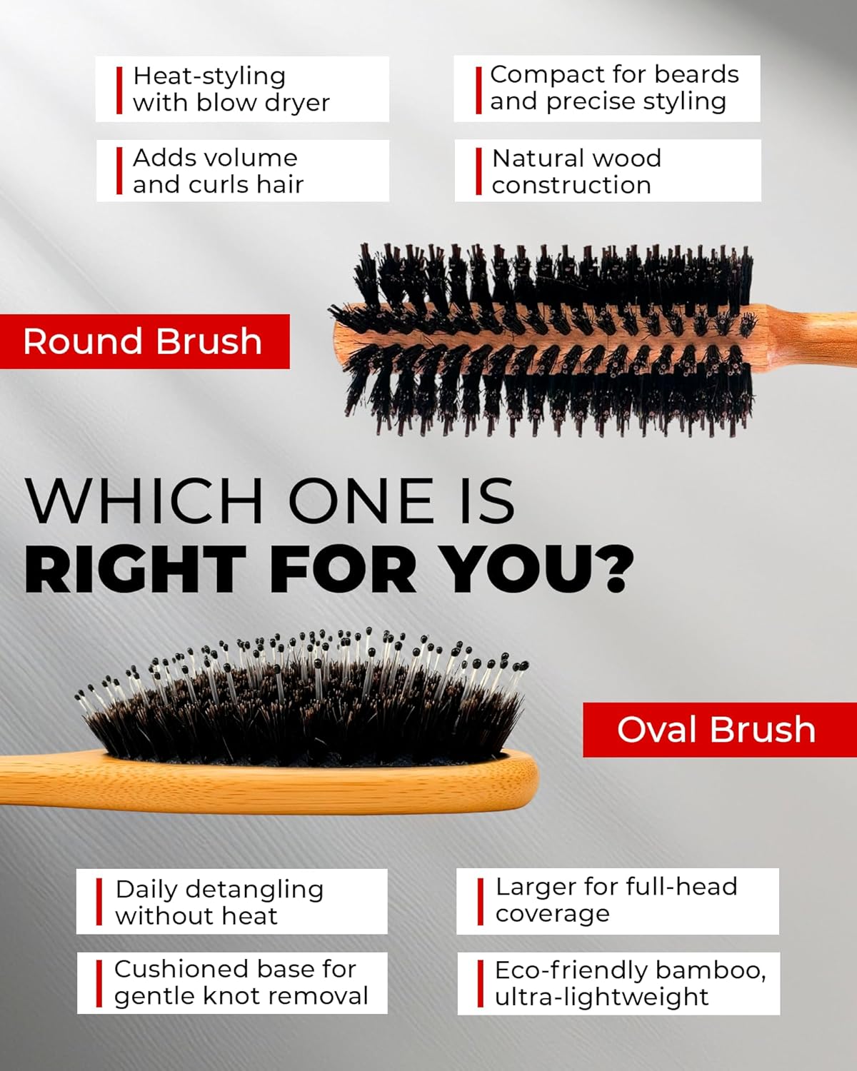 Round Boar & Nylon Bristle Brush