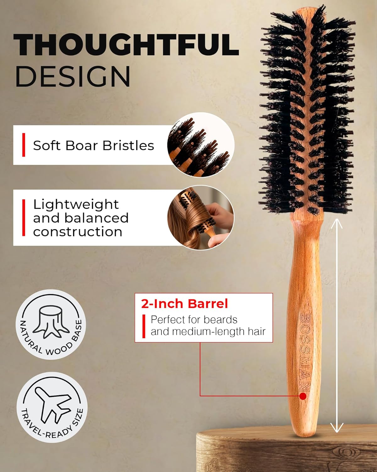 Round Boar & Nylon Bristle Brush