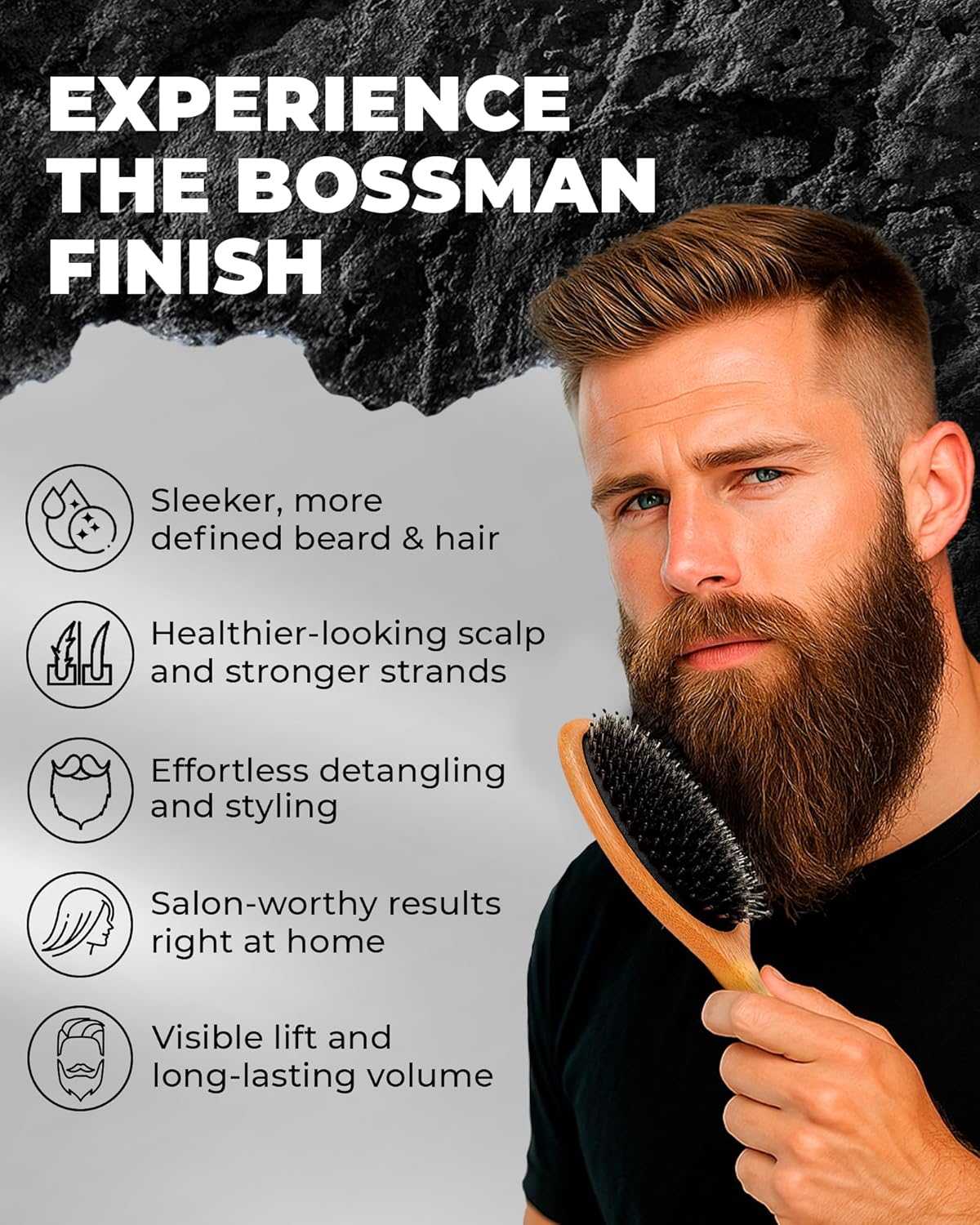 Boar Hair and Nylon Bristle Brush for hair & beard