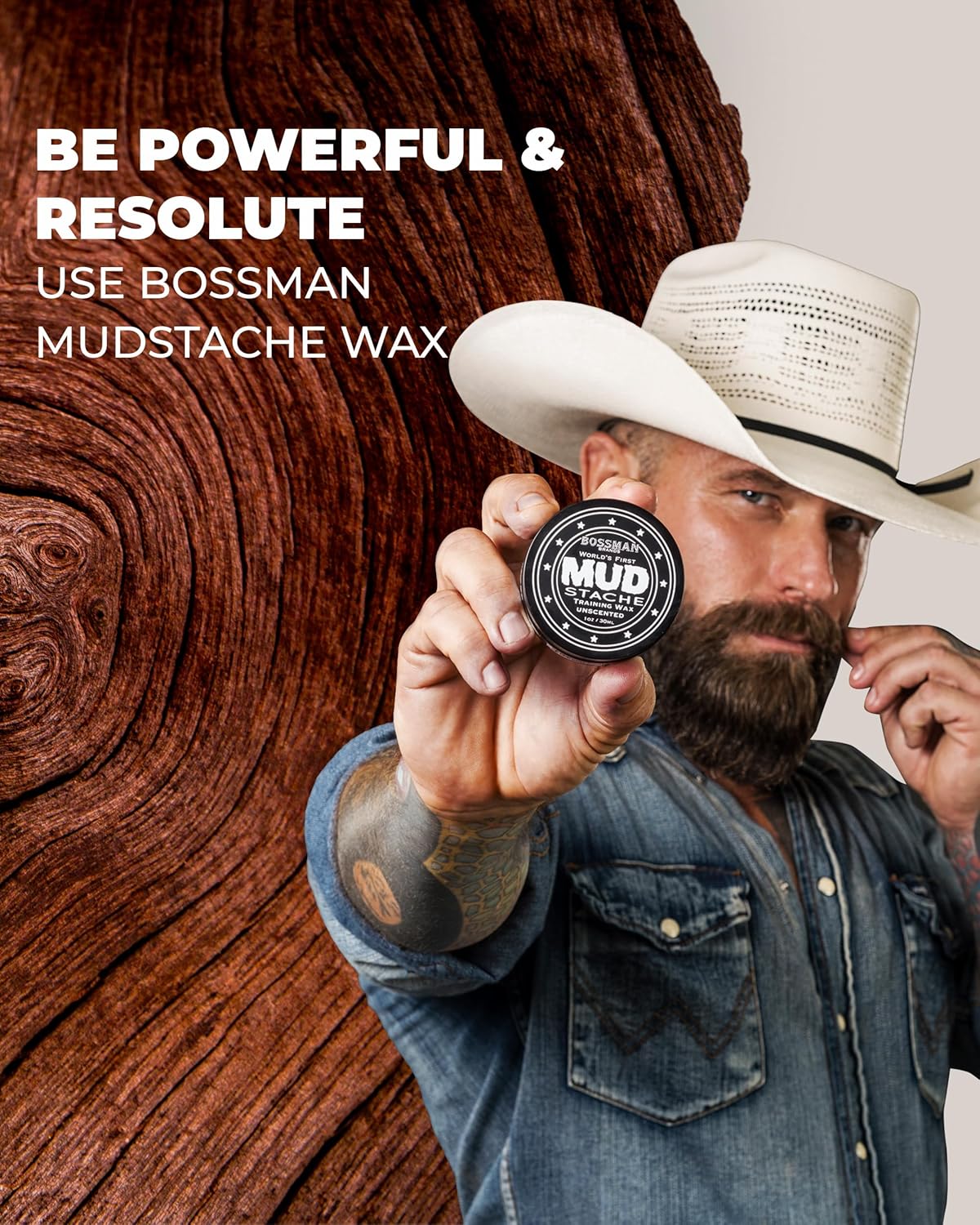 Bossman Mustache Wax | MUDstache® Training Wax