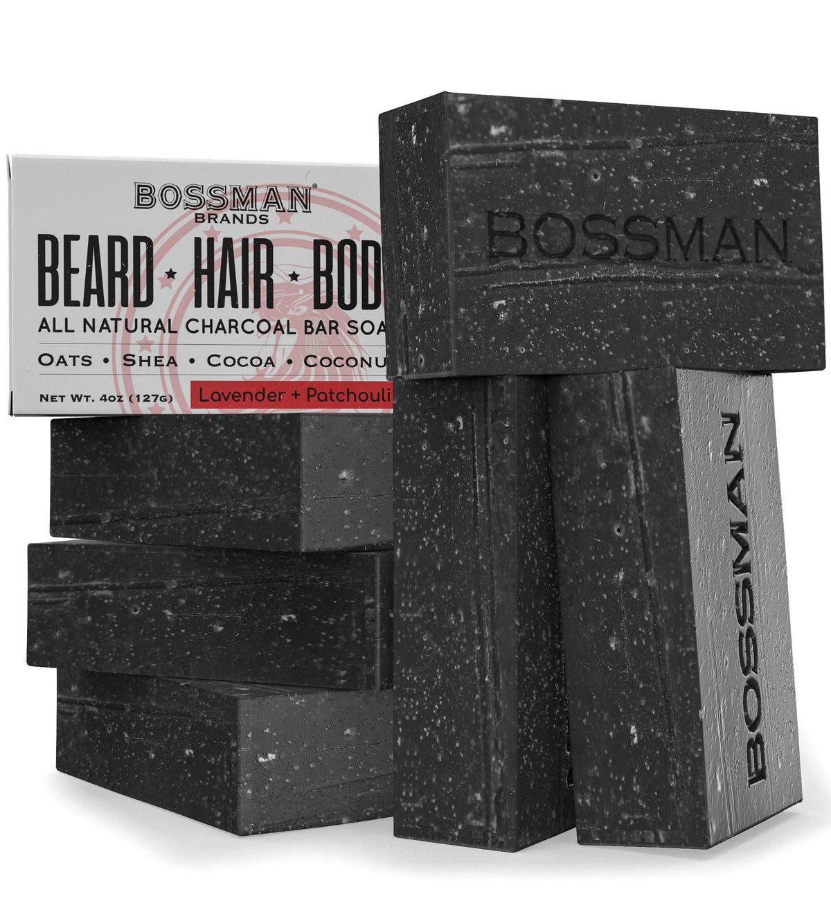 Bossman Bar Soap, Lavender + Patchouli, 6-pack#Scent_Lavender + Patchouli