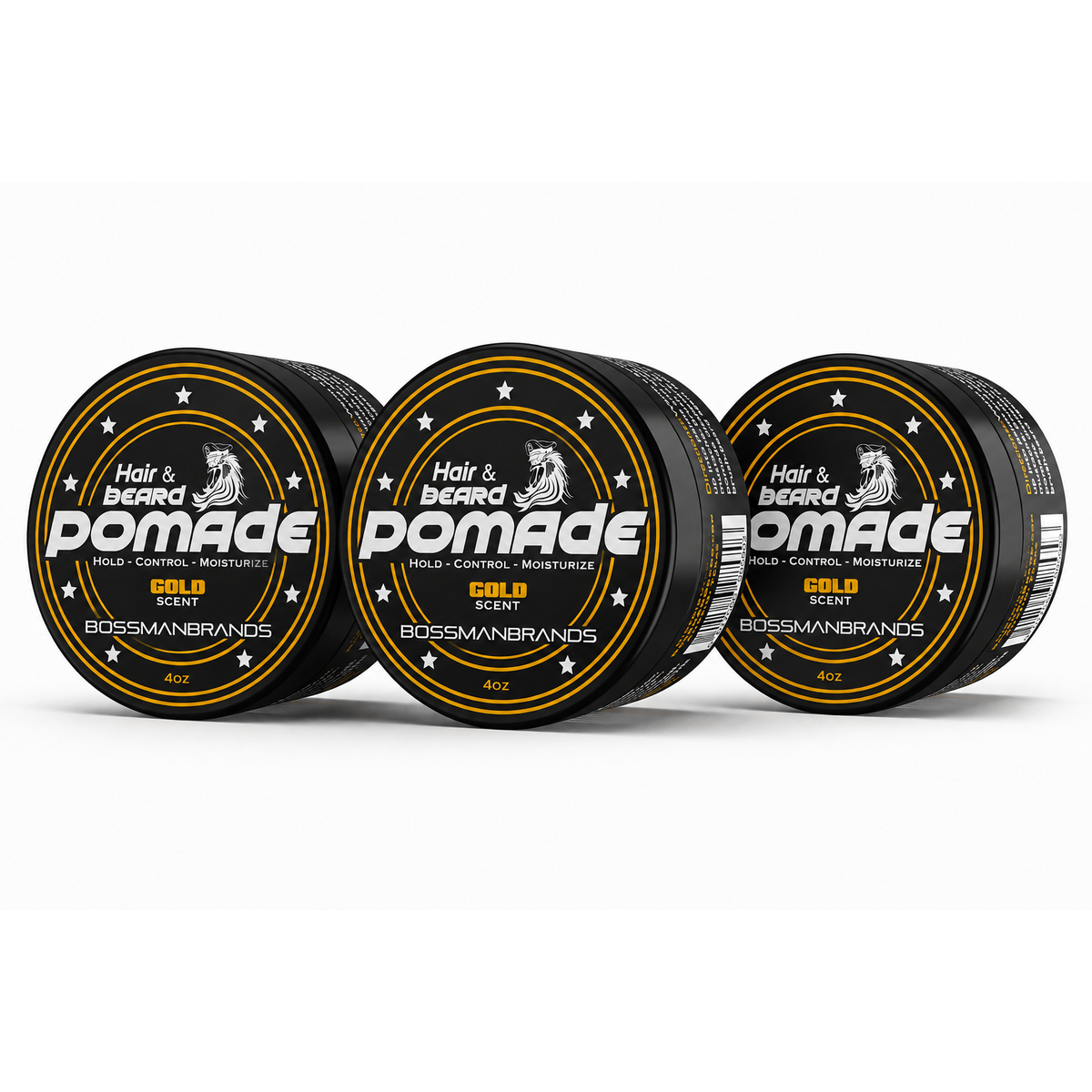 Hair & Beard Pomade, Gold, 3-pack#Scent_Gold