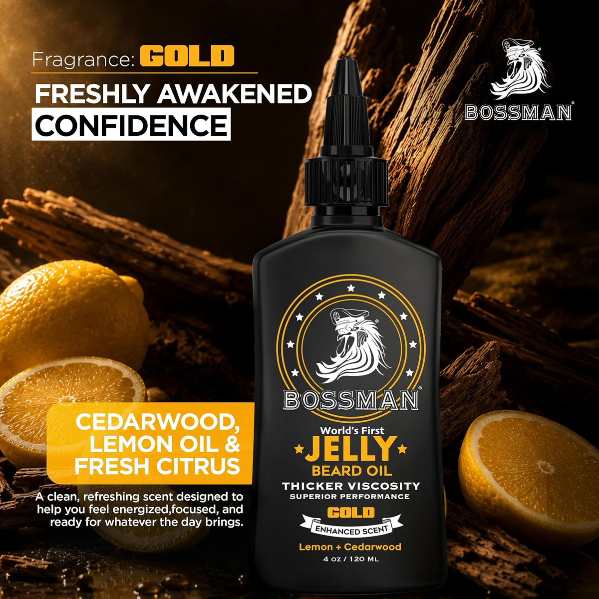 Jelly Beard Oil, Gold, scent card, freshly awakened confidence#Scent_Gold