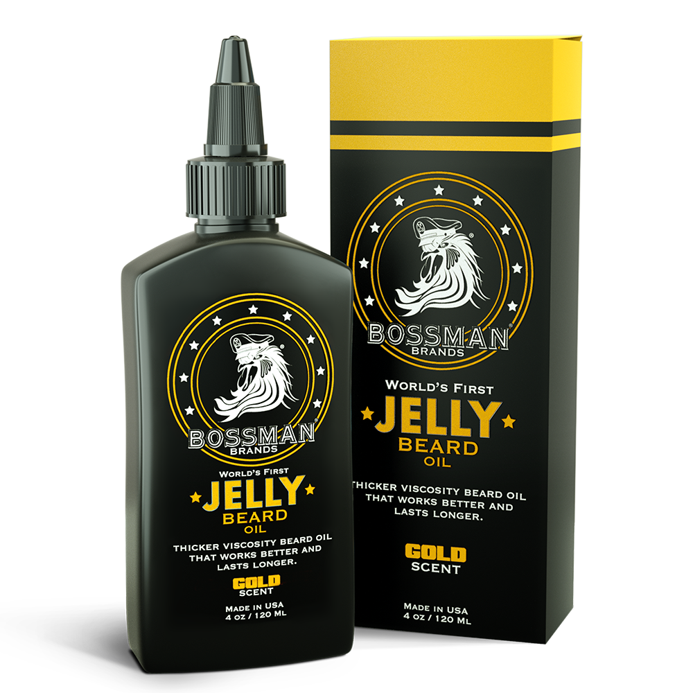 Jelly Beard Oil, Gold, bottle and box#Scent_Gold